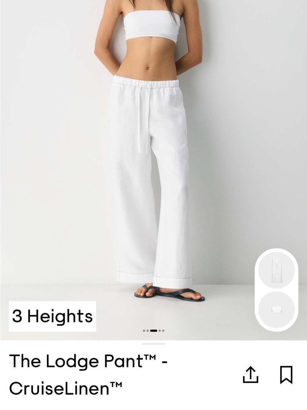 Aritzia Wilfred The Lodge Pant, white linen, M, new with Tags